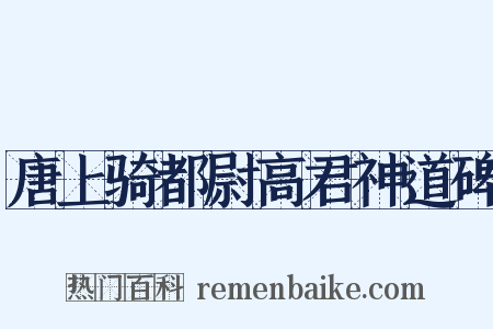 唐上骑都尉高君神道碑是什么意思的图片